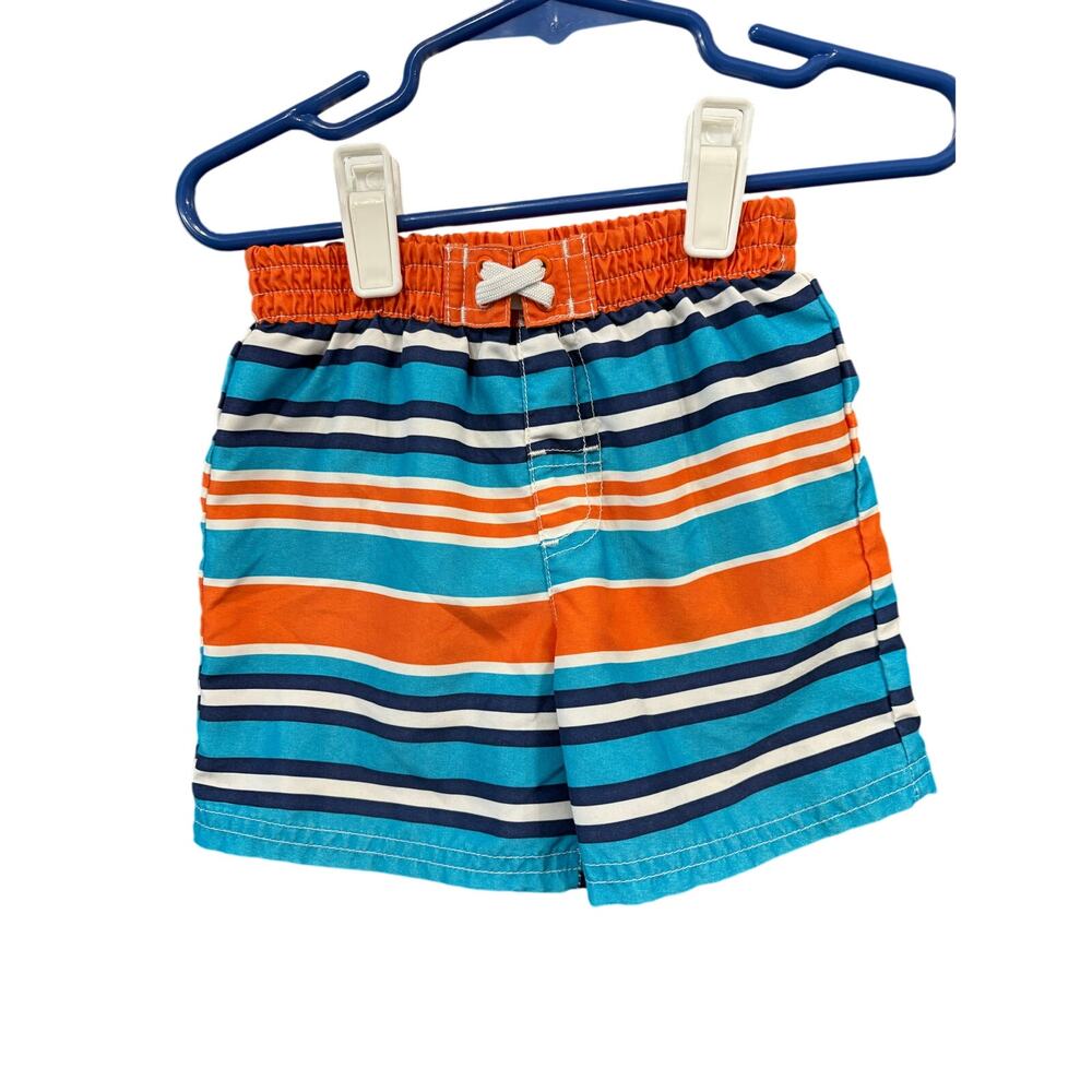5/$10 Blue and Orange Striped Swim Trunks - Healthtex - 12mo